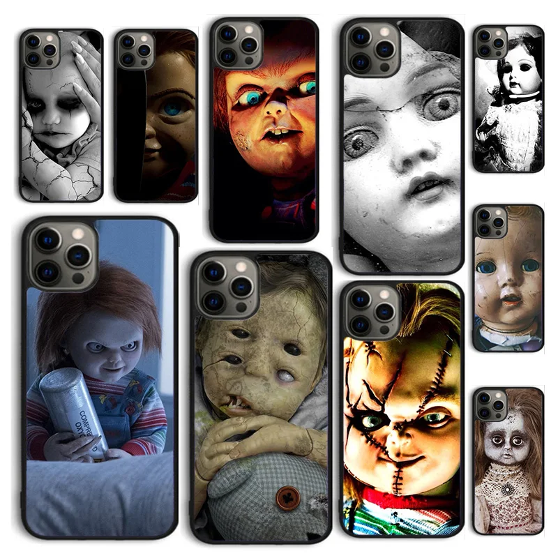 Autumu Creepy Baby Doll Horror Phone Case Cover for iPhone 16 15 12 mini 11 13 14 Pro Max SE 2020 Apple 6S 7 8 Plus Coque