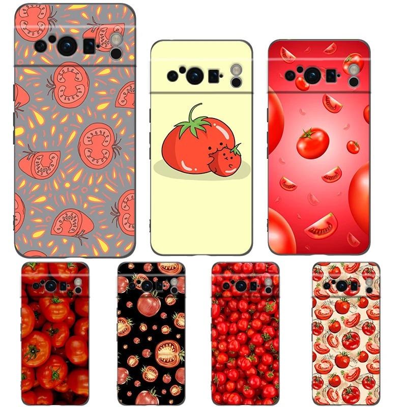 Fruits Tomatoes Pattern Phone Case Cover for Google Pixel 8 7 6 7A 6A Pro Shockproof Silicone Soft 9 Pro XL 8 Pro 5G Shell Bags