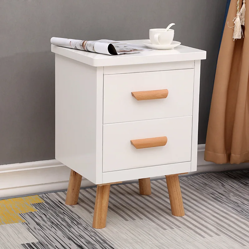 Solid wood bedside table Simple modern bedroom Bedside storage cabinet Complete storage cabinet