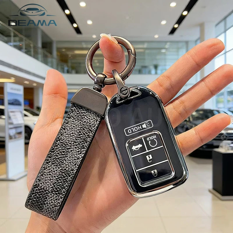 5 Buttons TPU Car Remote Key Shell for Honda Fit Odessey City Jazz XRV Venzel HRV CRV Accord Insert Key Case Accessories