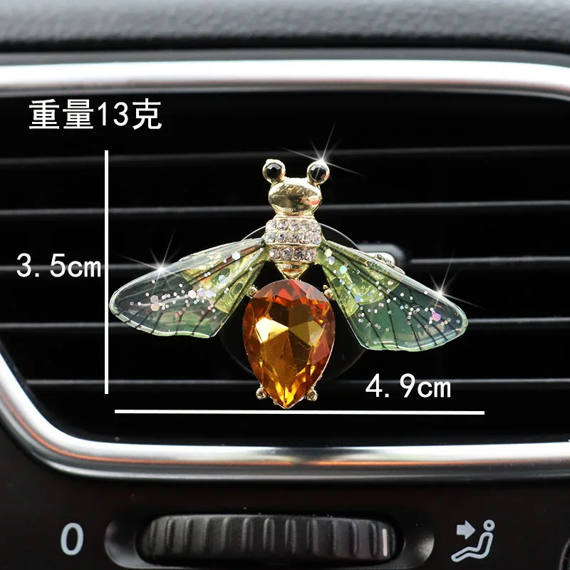 Exquisite Alloy Diamond Bee/butterfly/dragonfly Air Vent Perfume Clip Creative Fairy Car Air Vent Fragrance Clip For Women
