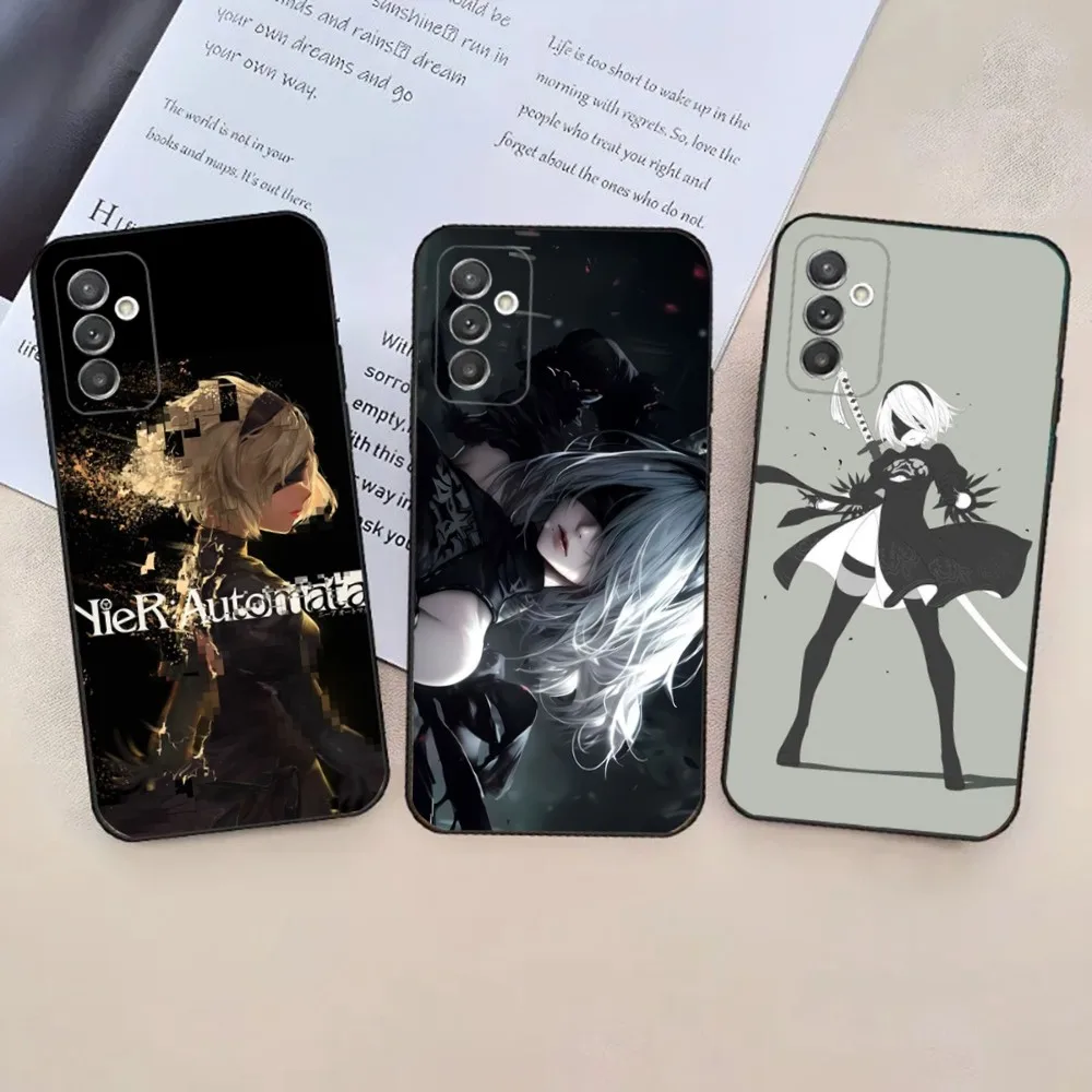 N-NieR A-Automata 2B Phone Case For Samsung Galaxy A20,A21s,A22,A31,A32,A52,A53,A72,73,A80,A91 Soft Black Phone Cover