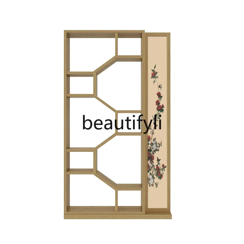 

Screen entrance partition cabinet Solid wood porch Bogu rack Home guest restaurant Screen cabinet Chinese rack