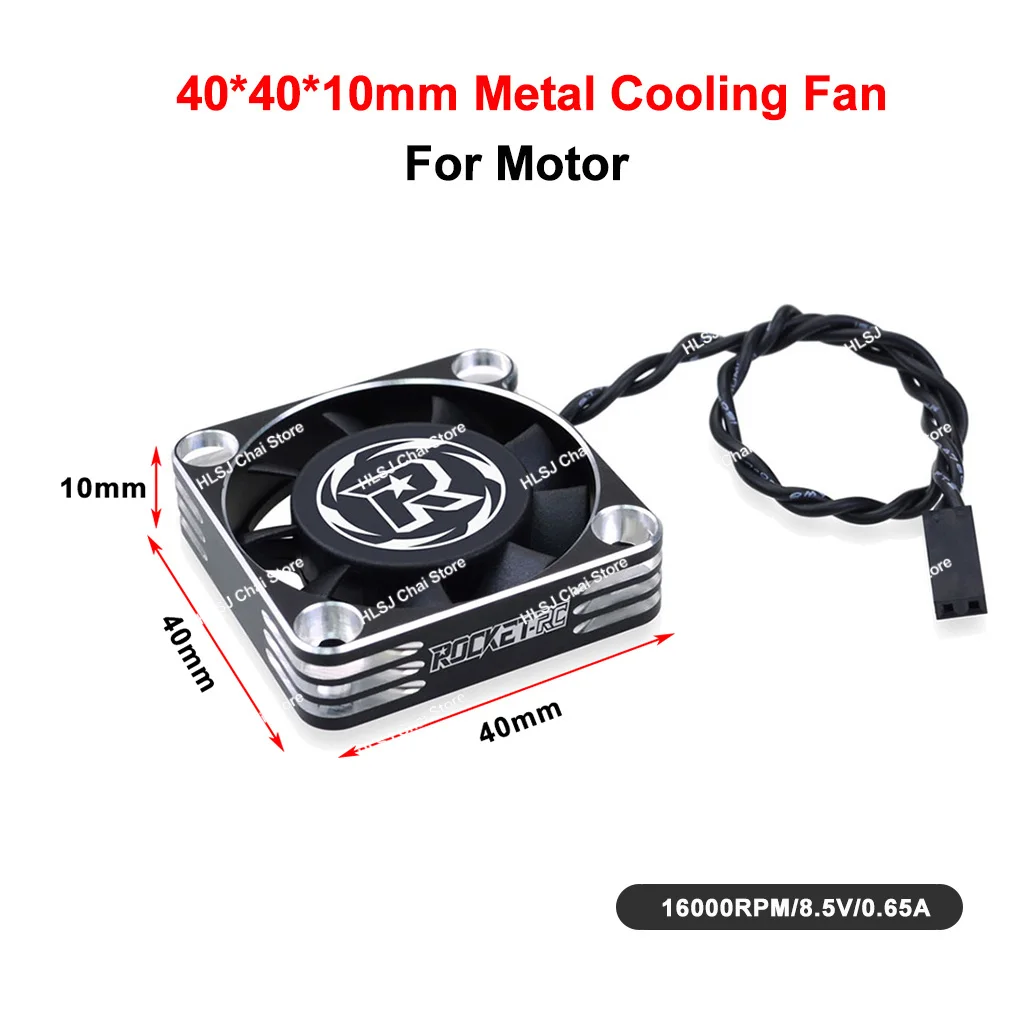 Surpasshobby Rocket-RC 25mm 30mm 35mm 40mm 50mm Metalen Koelventilator Voor RC Auto Motor ESC Warmteafvoer Zilver Zwart