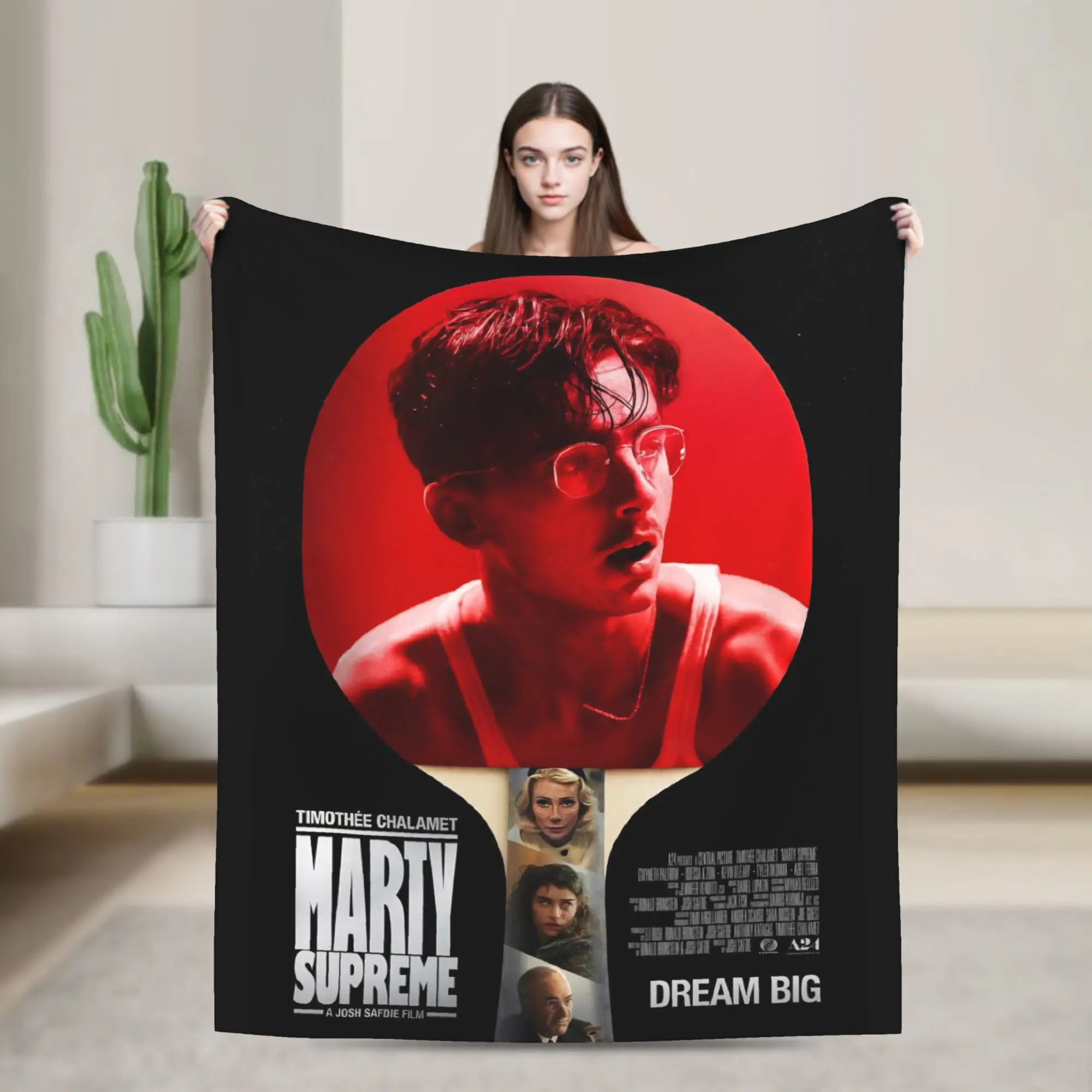 

Marty Supreme Ping Pong Movie Blanket Velvet Decoration Multifunction Warm Throw Blanket for Sofa Car Bedding Throws