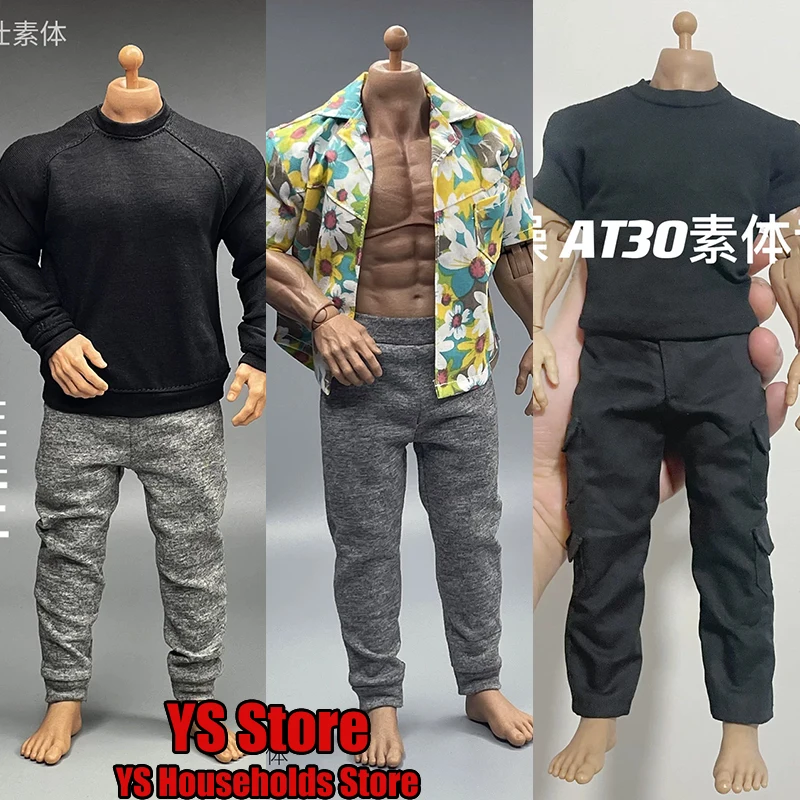 Aliexpress 1/6 Man Soldier AT030 Sportswear Sweatshirt Pants Print T-shirt M34 M35 Jeans Fit 12Inch Strong Muscle Action Figure Body - Aliexpress Deal