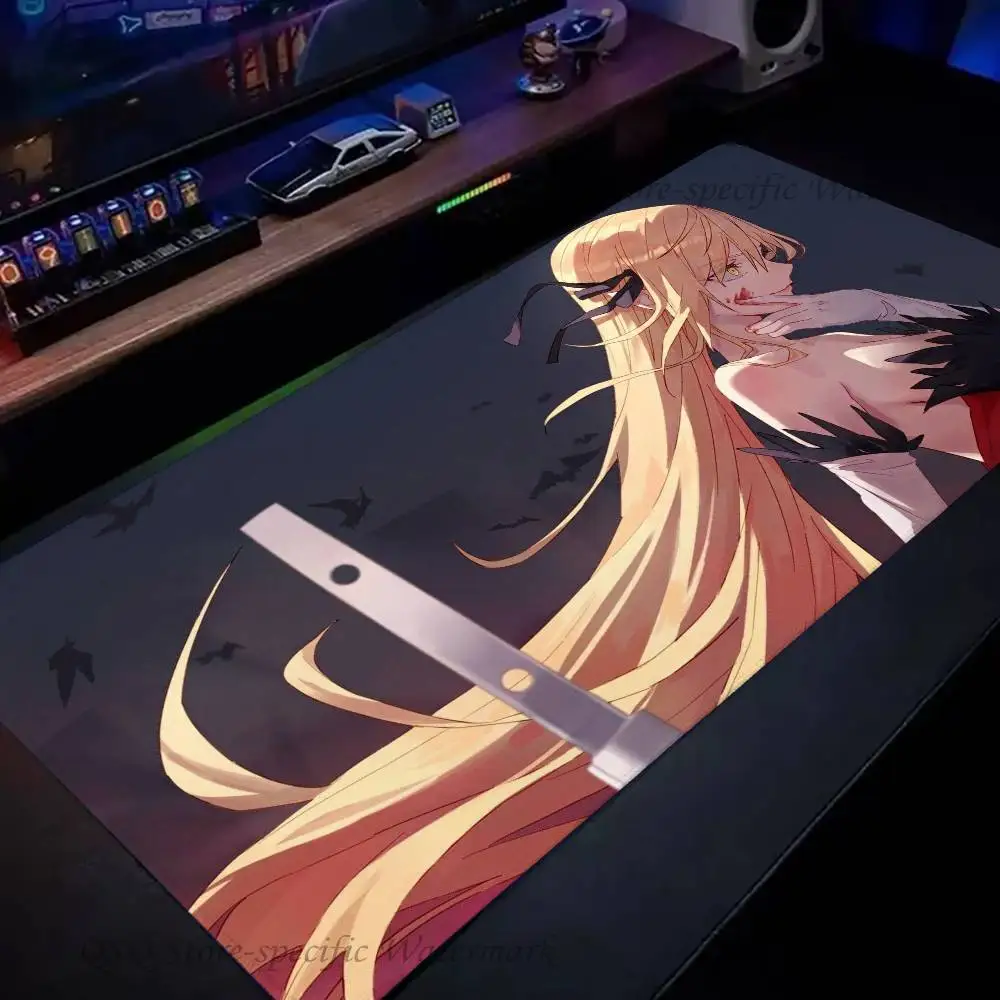 Kizumonogatari Anime Kiss Shot Mousepad Non-slip Suitable For Office Computers Laptops E-sports Game Desk Mats XXL Keyboard
