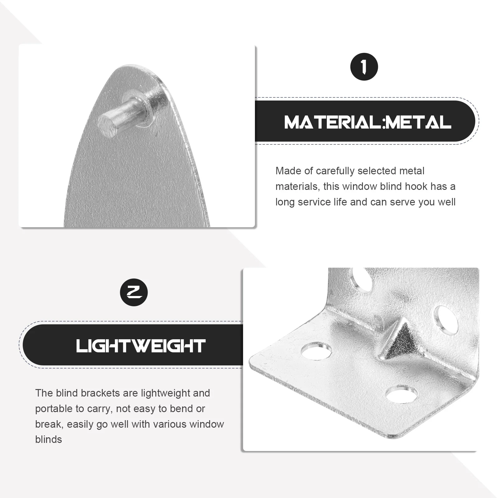 

8Pcs Mini Blind Brackets Metal Replacement Clips Safety Cord Holders for Window Blinds Pet Safety Accessories