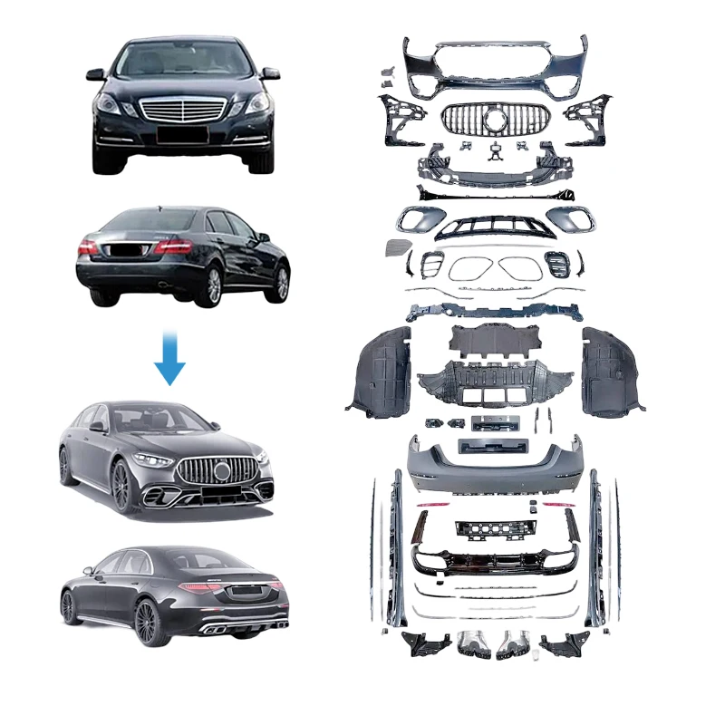 

Комплект высококачественного автомобильного бампера, модифицированный комплект кузова для Benz E300, обновление до E450, комплект кузова, тюнинг, подтяжка лица, материал Pp, пятно