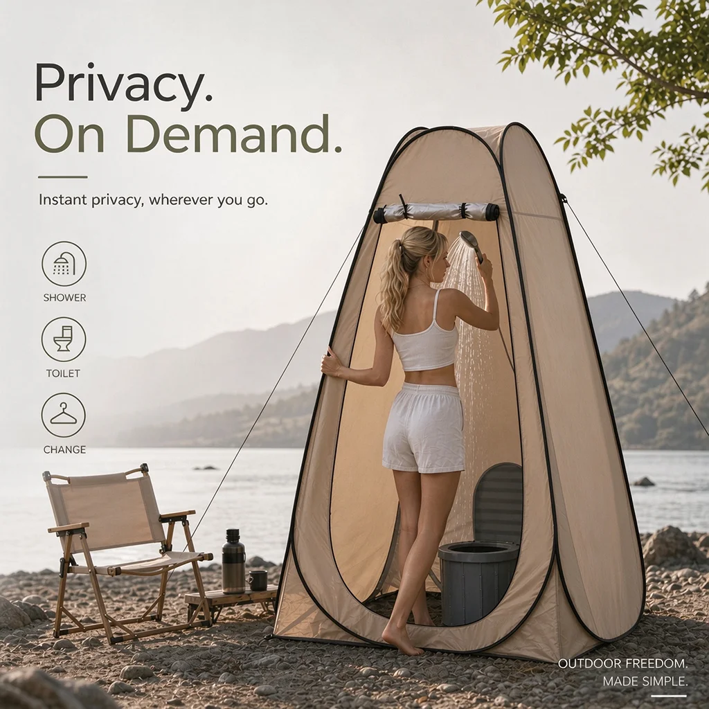 Pop Up Shower Tent Portable Privacy Tent Outdoor Camping Toilet Changing Room Waterproof Foldable Shelter With Carry Bag