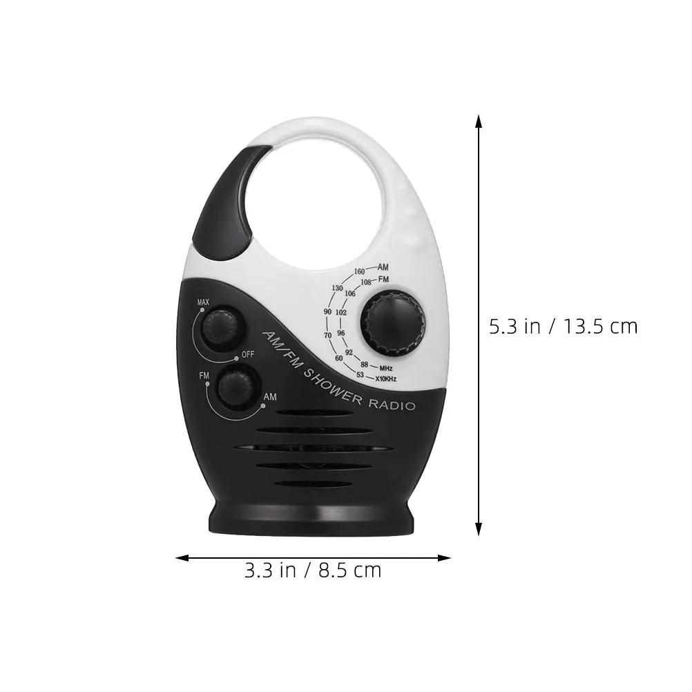 방수 샤워 라디오 AM FM 전원 휴대용 스피커 후크 핸들 샤워룸 욕실 음악 플레이어 캠핑 라디오