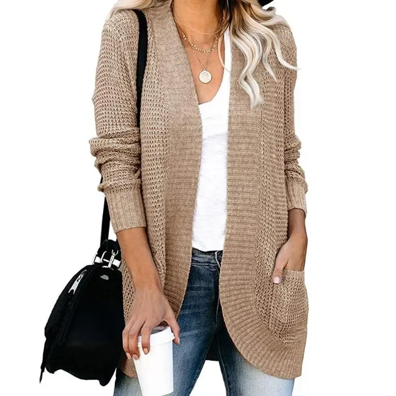 

Women Loose Open Front Cardigan Long Sleeve Casual Lightweight Soft Knit Sweaters Coat with Pockets