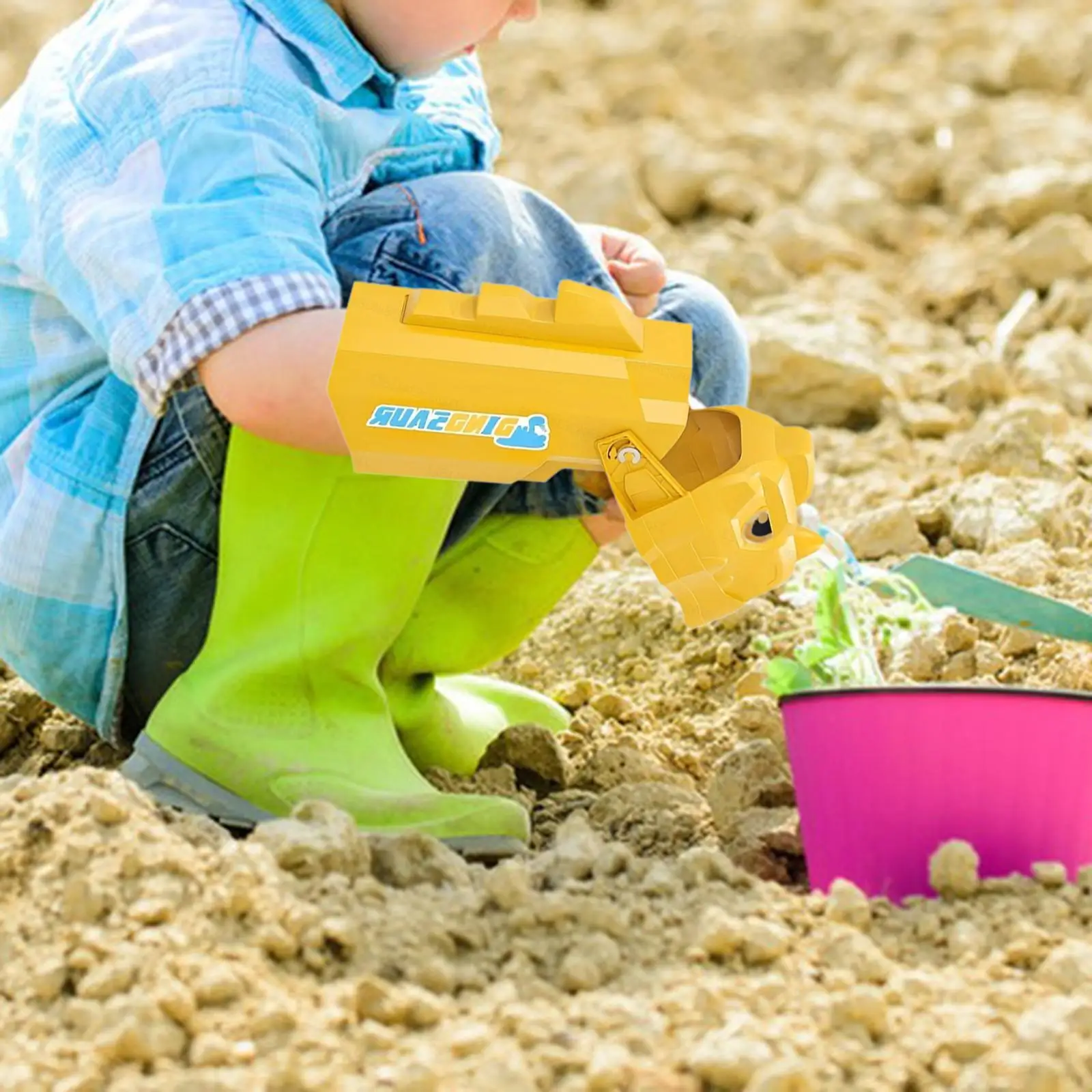 Dinosaur Sand Digging Toy Grabber for Kids Beach Play Outdoor Summer Sandbox Tool for Children 4-7
