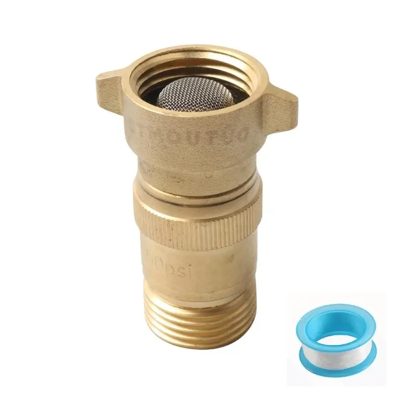 31BC Water Supply Entry Part With Uptake Screen, Copper Body for Motorhome and Camp Water Line, Small Outdoor Coupling