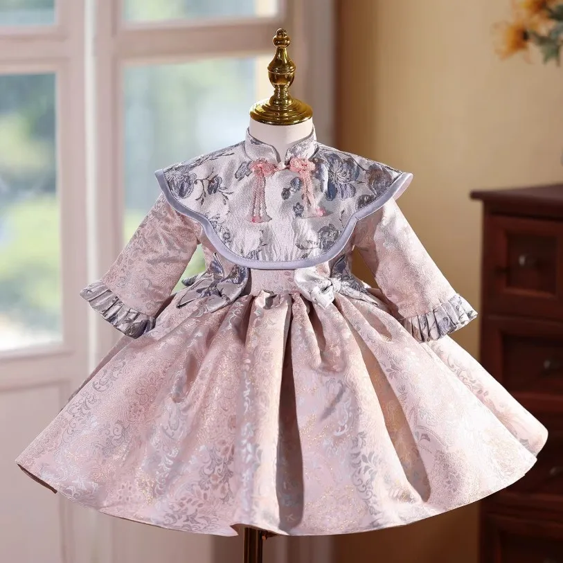 

Chinese Style Children's Evening Gown Host's Piano Performance Wedding Birthday Girls Party Dresses A4954 Bridesmaid Dresses