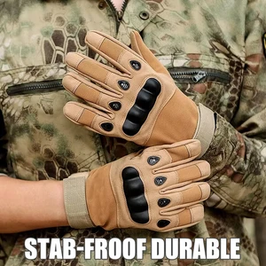 Tactical gloves, full-finger, all-season, outdoor, mountaineering, sports, fitness, touchscreen, anti-slip, wear-resistant, comb