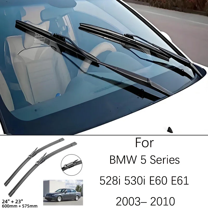 For BMW 5 Series 528i 530i E60 E61 2003-2010 2004 Windscreen Windshield Wiper 24 23 Inches Rubber Front Wiper Blade Accessories