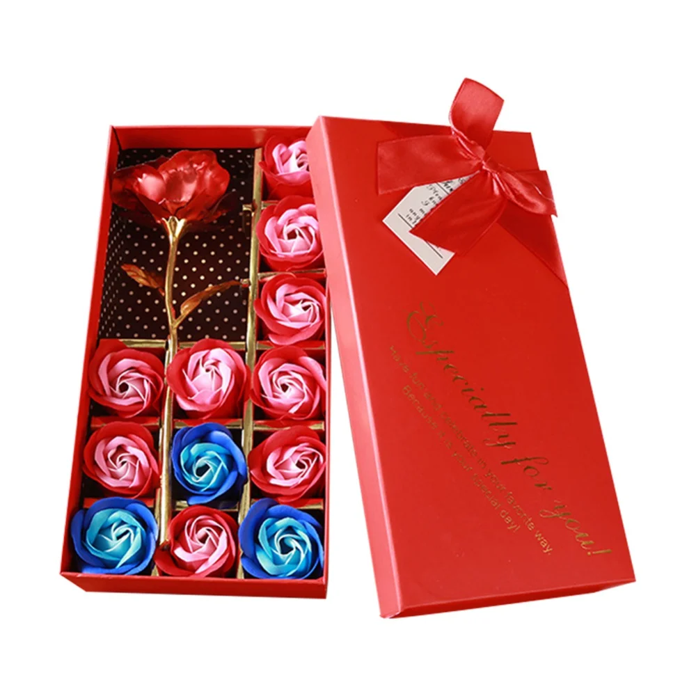 12 шт., подарочная коробка с мыльными цветами ручной работы, сделай сам, искусственный аромат, роза, гвоздики, цветы на День святого Валентина, украшение для свадебной вечеринки