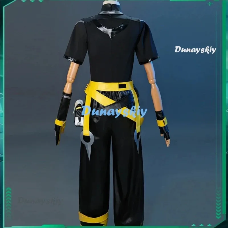 

a7d@Game HEARTSTEEL Ezreal Cosplay Costume Adult Men Top Coat Pants Gloves Bag PU Uniform Outfit Halloween Party Cosplaya7d@