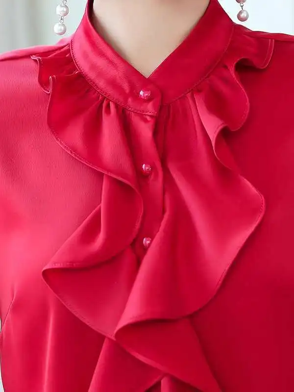 

Professional Long Sleeve Women's Shirt Autumn Cleanfit Waist Cinched Polyester Fiber Non Deformable Chinese Production