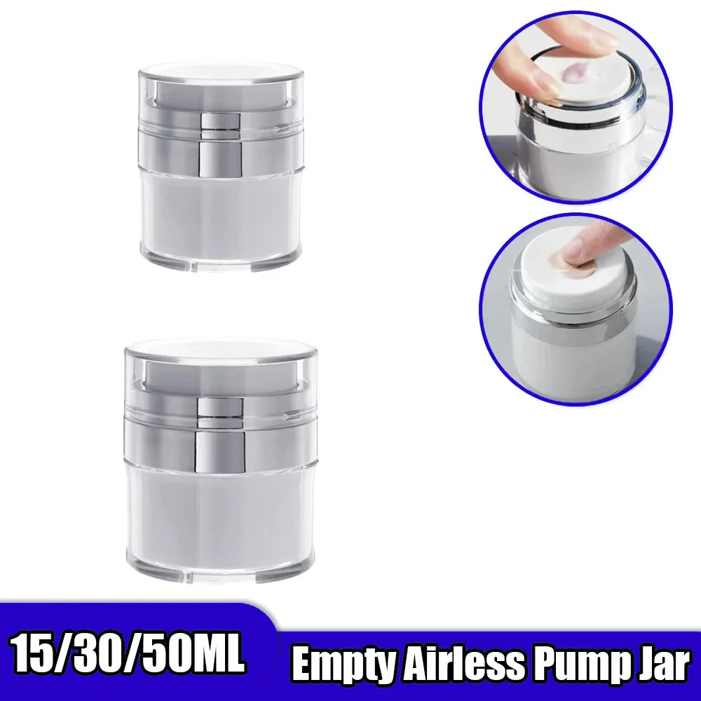 15/30/50ML Cosmetic Container Airless Pump Tank Refillable Cream Gel Lotion Dispenser Travel Leak Proof Empty Vacuum Bottle