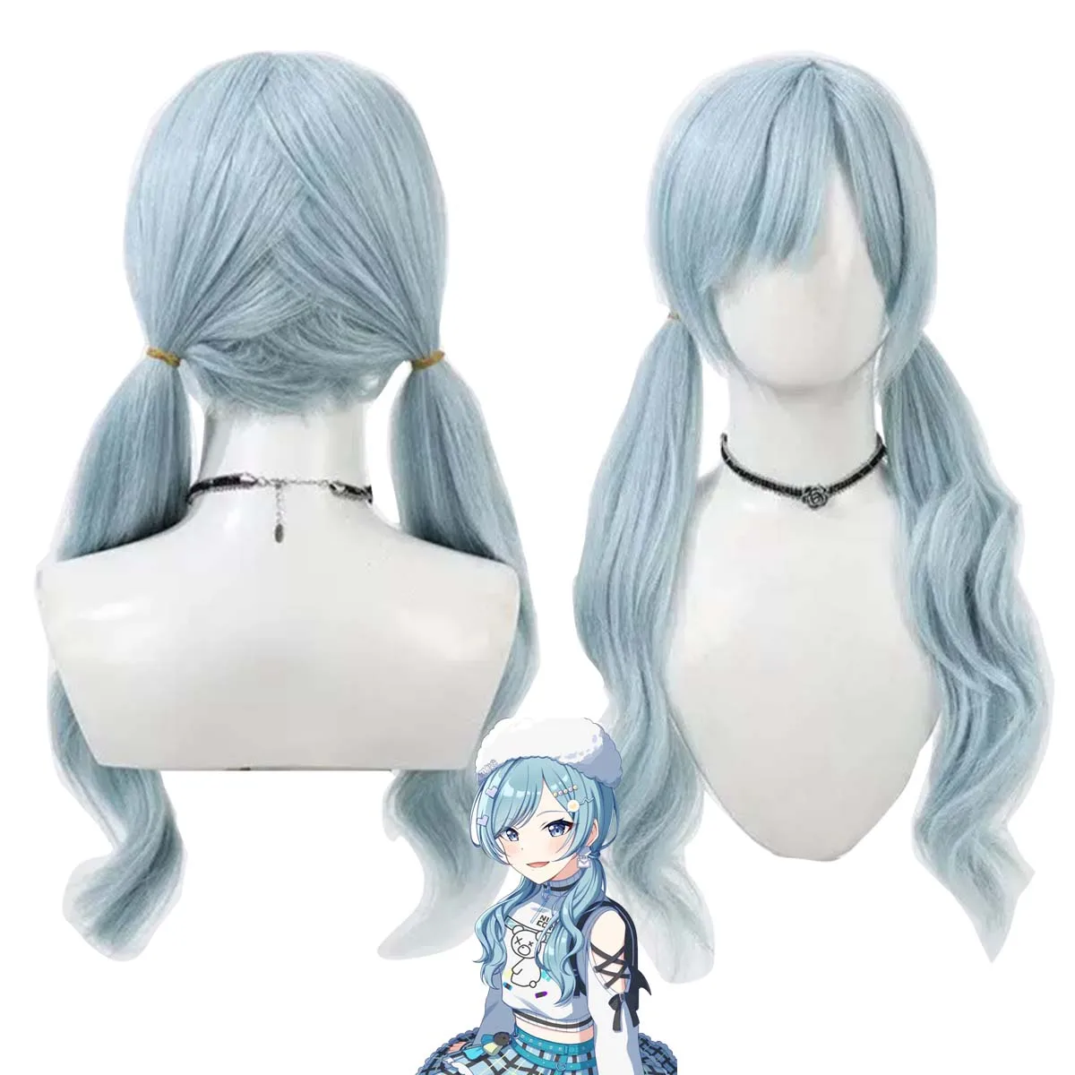 Project Sekai Colorful Stage Hinomori Shizuku Cosplay Long Light Blue Heat Resistant Hair Wig For Women