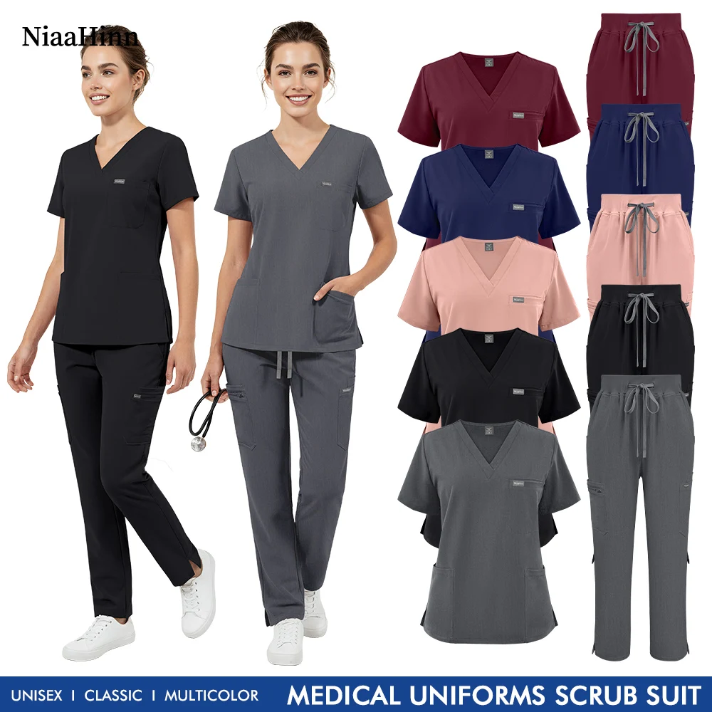 Niaahinn Operating Room Medical Uniforms Pet Hospital Surgical Sets Medical Nursing Workwear Supplies Dental Clinic Surgery Suit