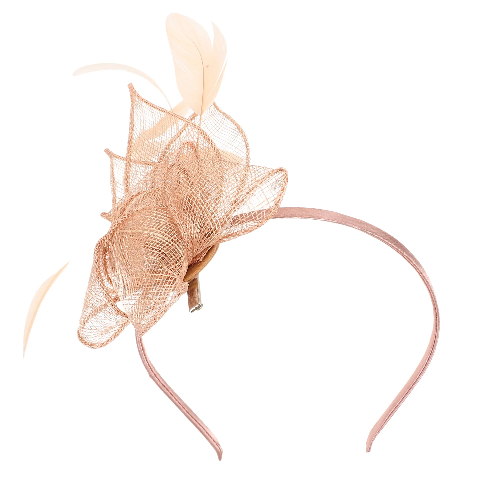 

Cocktail Party Hat Band for Wedding Blush Fascinator Hair Clips Gems Women Caps Women's Fascinators