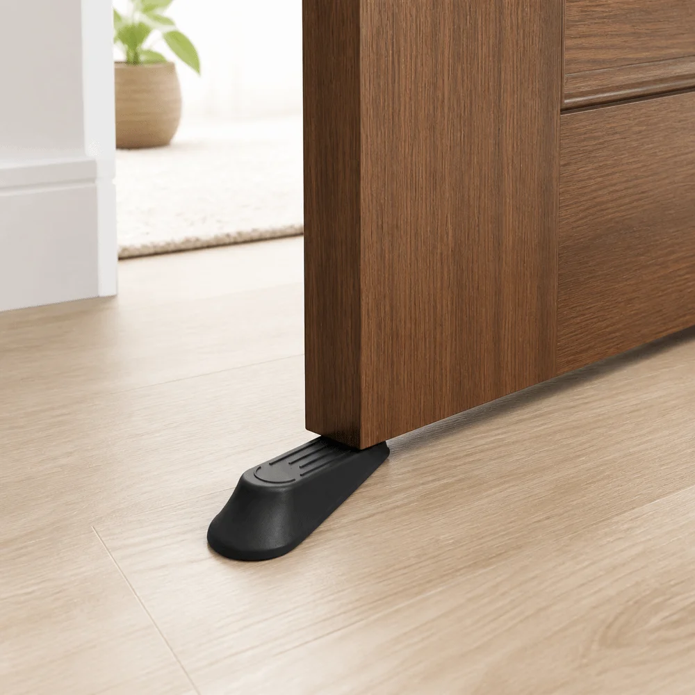 Durable Plastic Door Stop Wedges Wedge Shape Compact Size Door Blocks Buffers Non-Slip Base Heavy Duty Door Stopper Office Doors