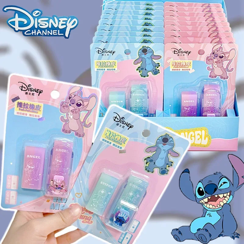 Disney Stitch Cartoon Pencil Eraser Students School Supplies Angel Stitch Kawaii Stationery Rubber for Pupil Birthday Gift