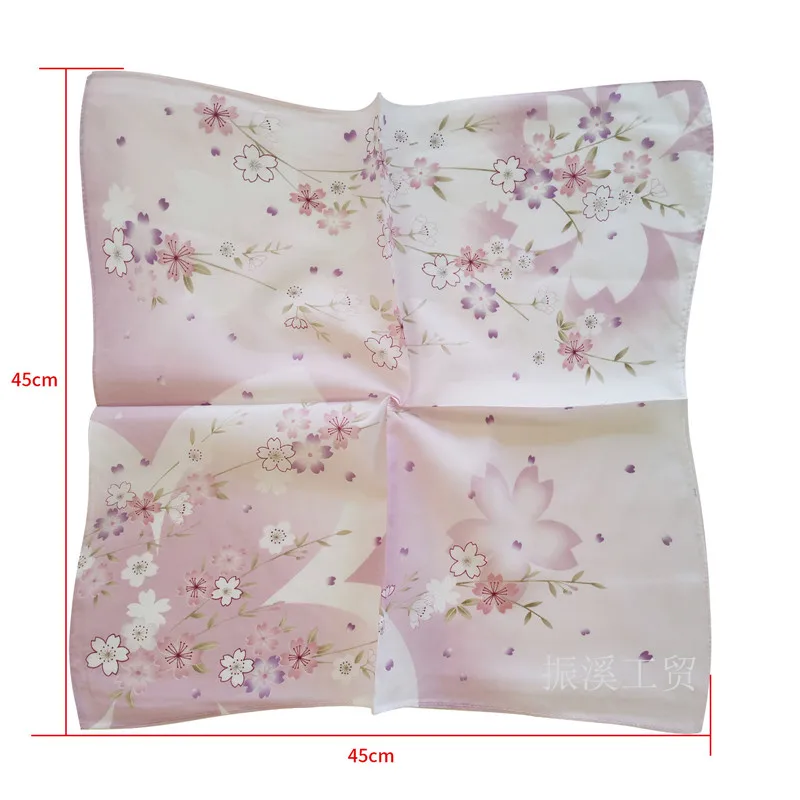 3Pcs 45x45cm Square Cotton Fashion Cherry Blossom Flower Lady Handkerchief Women Face Towel Party Gift