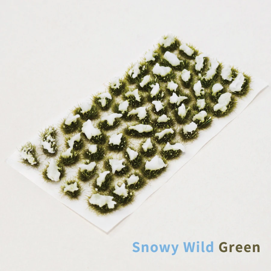 Woohome Modèle Arbres Gazon Lichen pour Feuillage, 128 PCS Touffe d'herbe Statique Herbe 4 Couleurs Artificielle Modèle pour Le Chemin de Fer de Paysage de Train