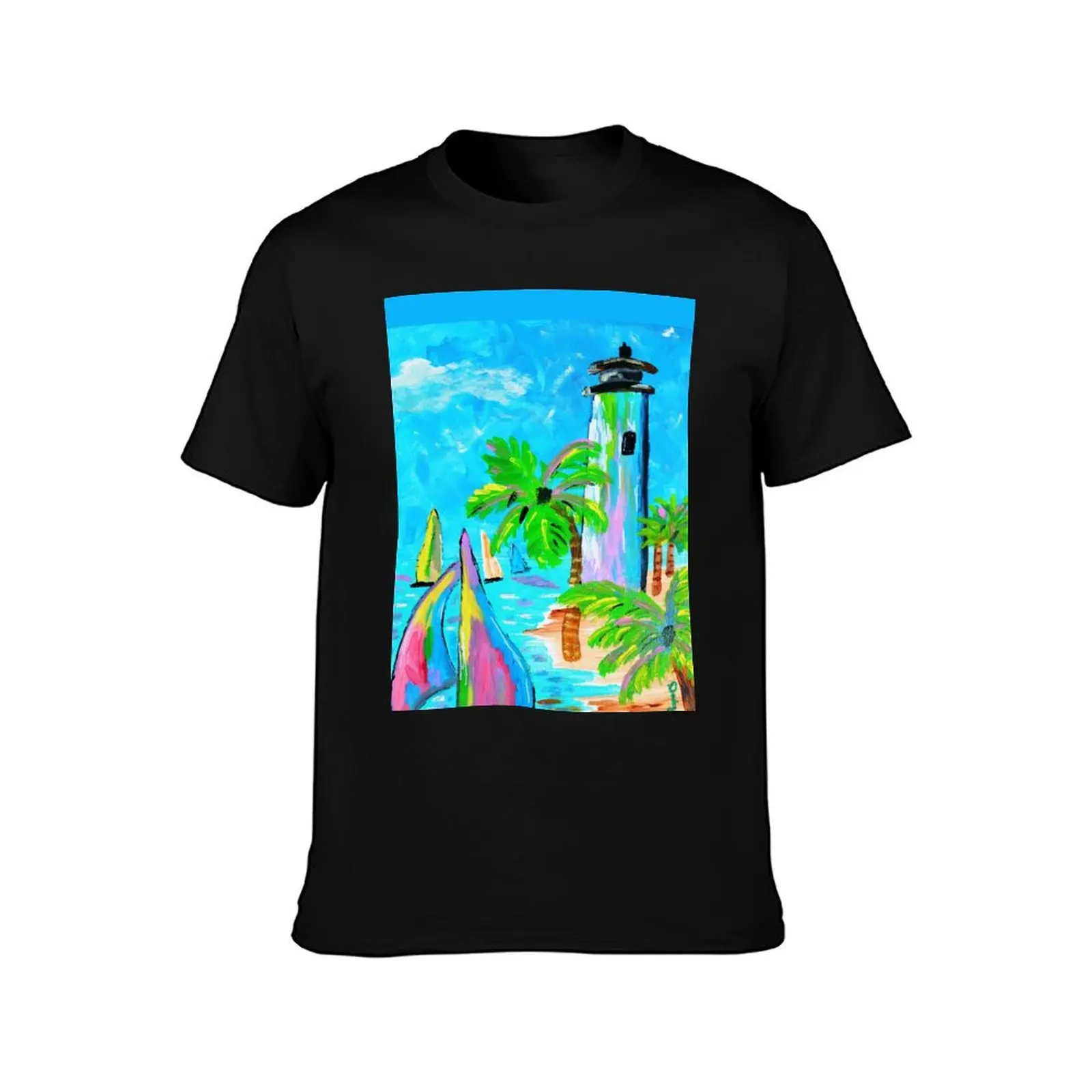 Colorful Lighthouse - Original artwork Dody Denman T-Shirt t shirt for man T-Shirt