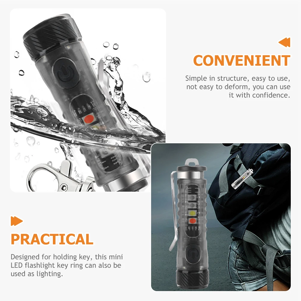

Durable LED Keychain Flashlight Simple Structure IPX6 Waterproof PC Material Camping Outdoor Mini Size High Brightness Wide