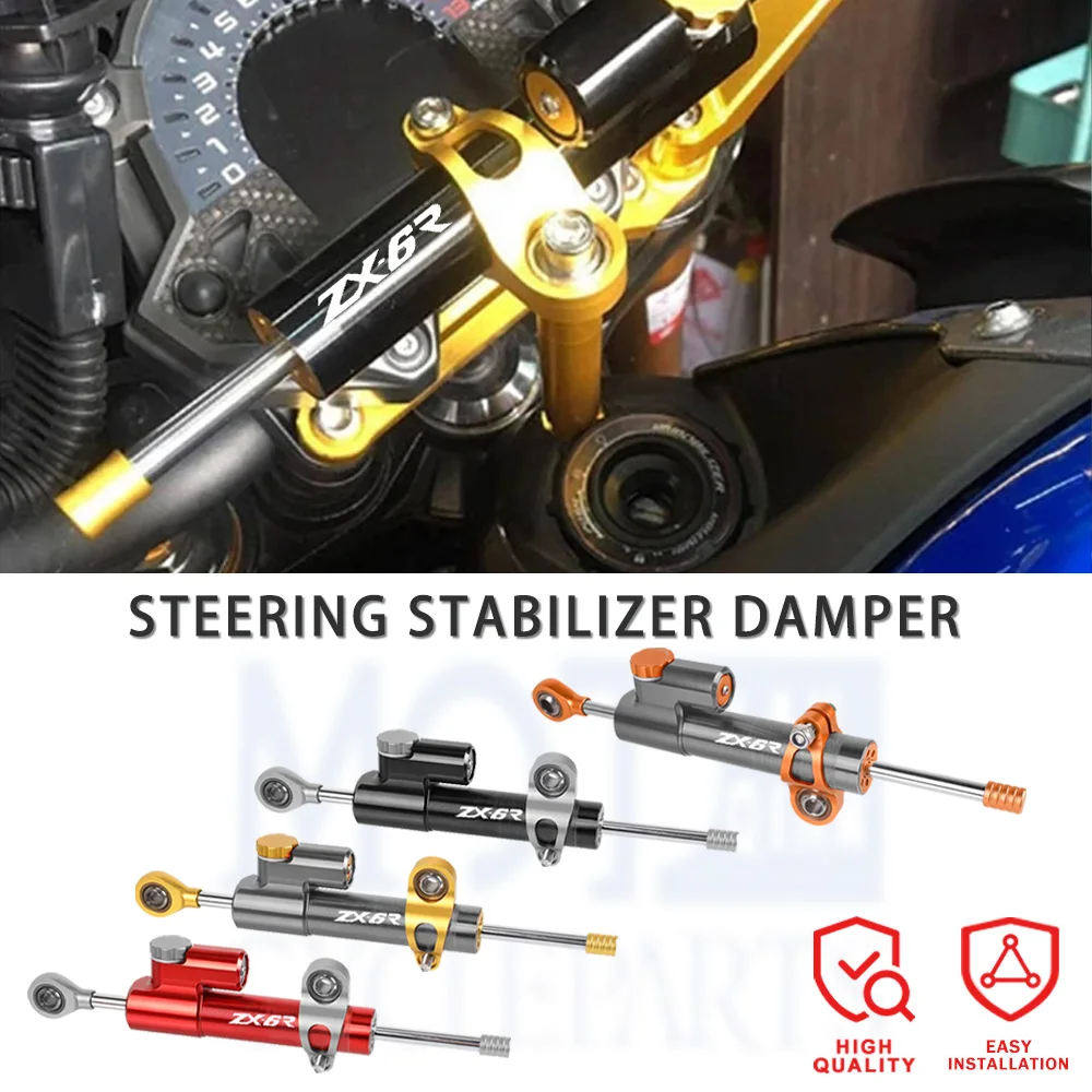

Universal Motorcycle CNC Adjustable Steering Damper Stabilizer For Kawasaki Ninja ZX-6R ZX600 1998-2024 2025 ZX6R ZX 6R 6 R 600