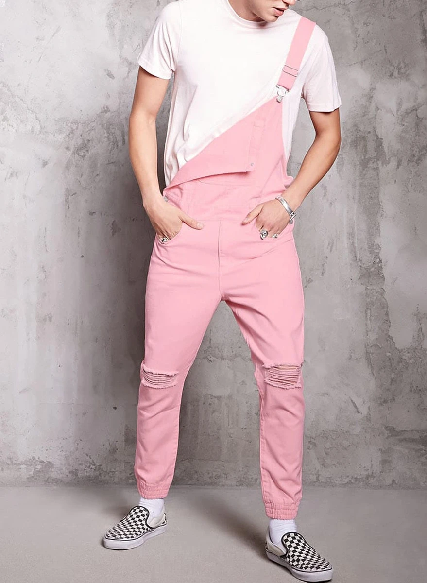 남성용 빈티지 청바지 점프수트, 캐주얼 포켓 원피스 바지, 남성 워싱 스트레이트 찢어진 데님 작업복, 2024 가을 멜빵