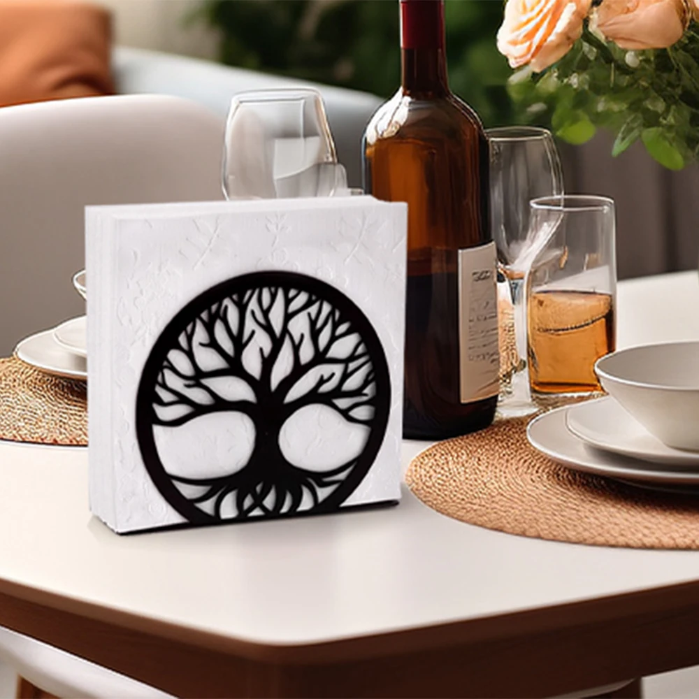 Napkin Holder Modern Black Napkin Holder for Table Stainless Steel Napkins Holder Wholesale for Kitchen Coffee Shop Dining Room