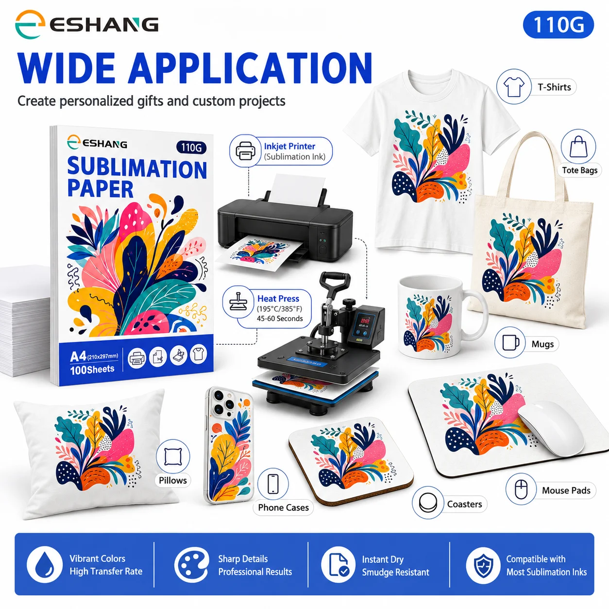 Бумага для сублимации А4, 110  – обзор и цена Sublimation Paper A4 100 Sheets