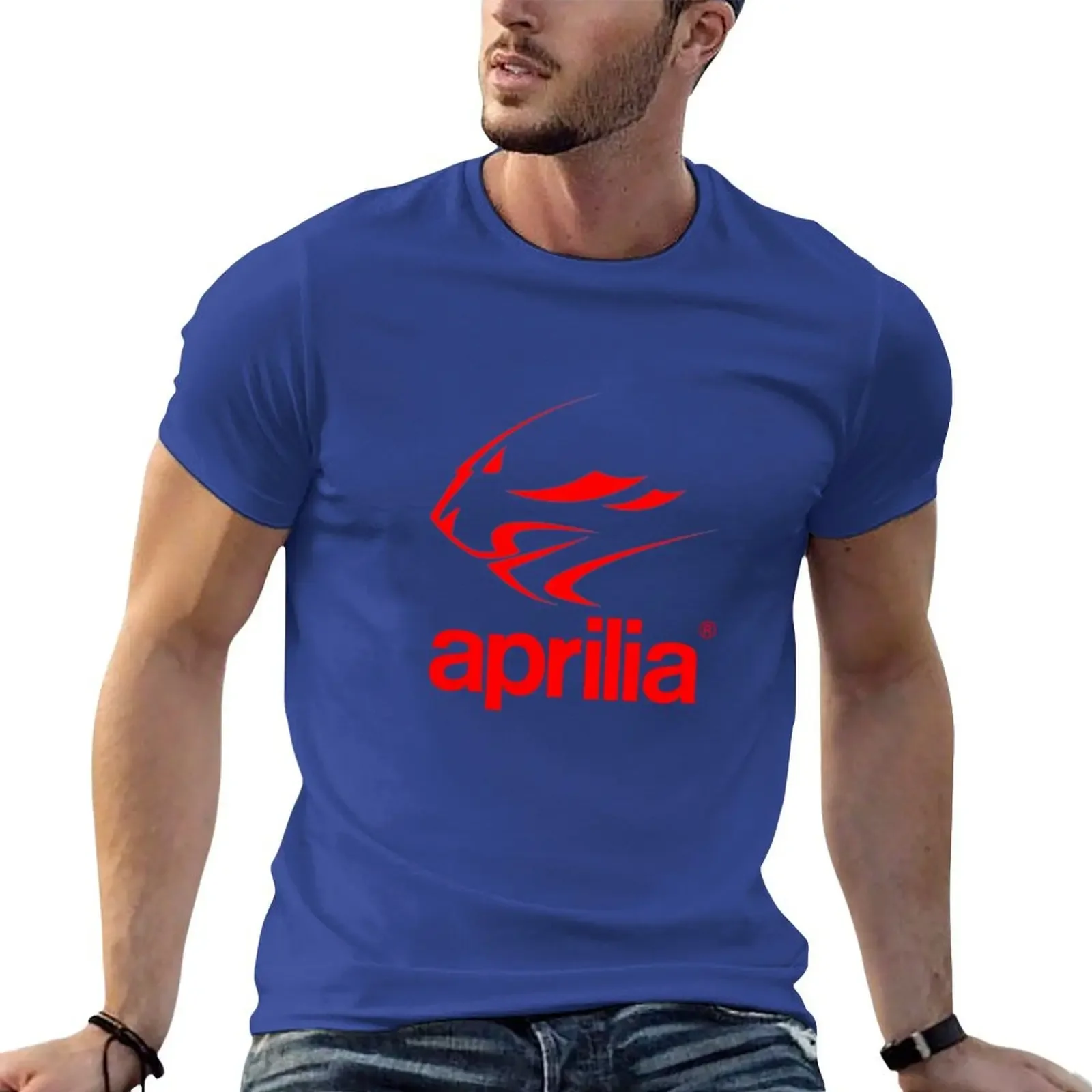 Aprilia Motorcycle Tshirt graphic tees plain oversized blacks mens champion Short Sleeve Cotton New Arrival Round Collar Outfits image 6