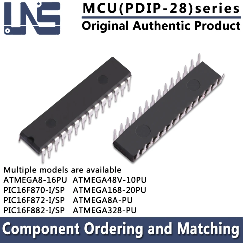 1PCS ATMEGA8A-PU ATMEGA328-PU ATMEGA8-16PU ATMEGA168-20PU ATMEGA48V-10PU PIC16F870-I/SP PIC16F872-I/SP PIC16F882-I/SP DIP-28 MCU