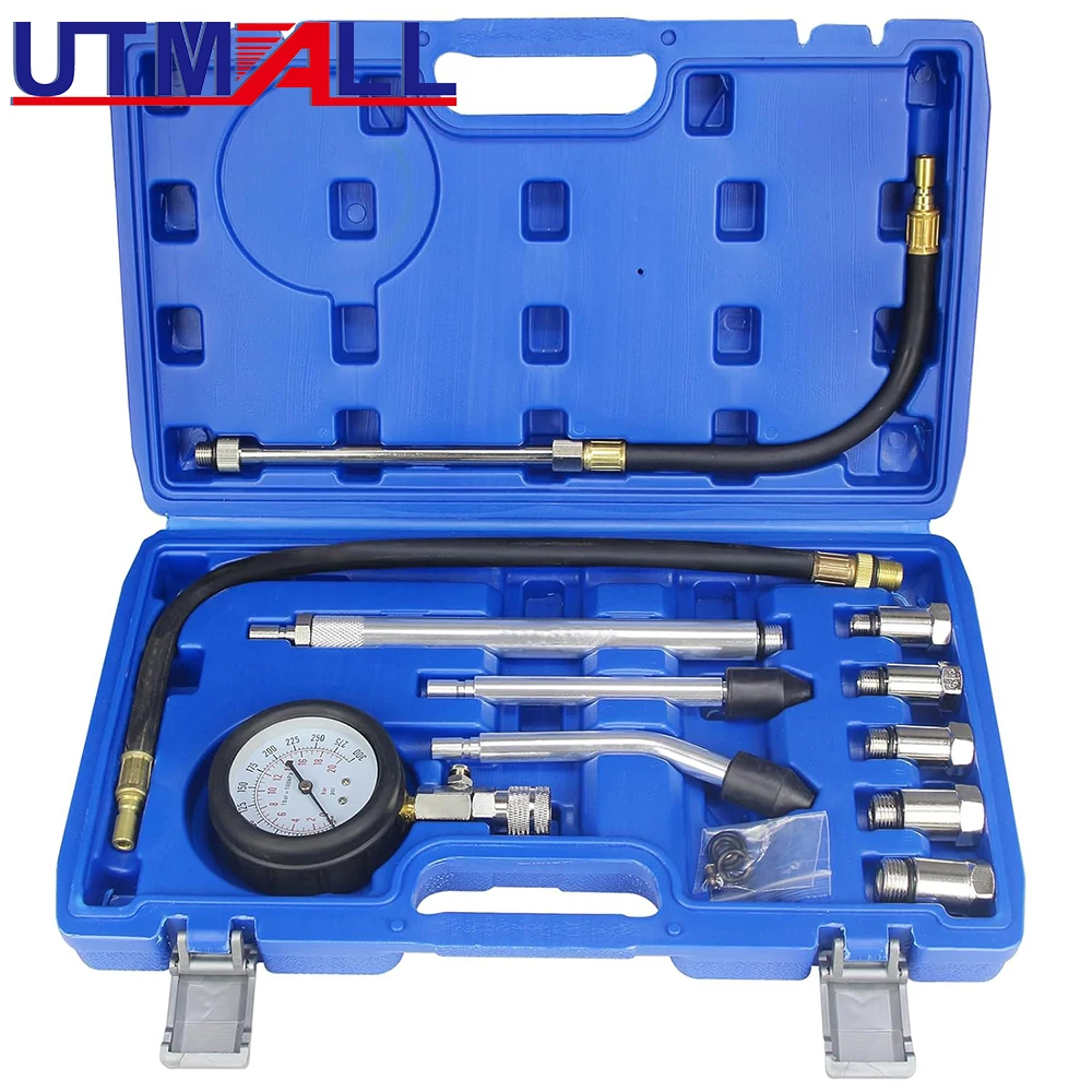 New Rapid Connected Petrol Gas Engine Cylinder Compressor Gauge Meter Test Pressure Compression Tester Leakage Diagnostic
