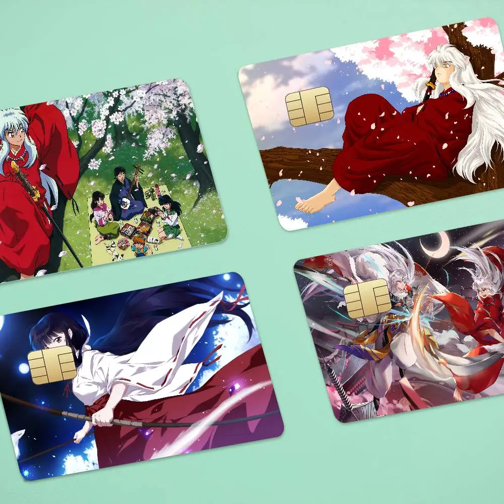 Anime InuYasha Anime 1 Set Of 4 Pcs Funny Shell Ultra Thin No Fade Sticker Skin Cover Film For Debit Credit Card