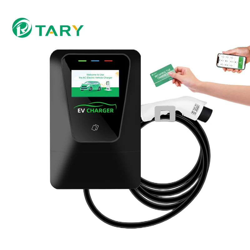 

Tary 7kw 11kw 22kw AC Electric vehicle charger 32A 16A 3phase Wallbox Fast ev charing station touch screen ev charger