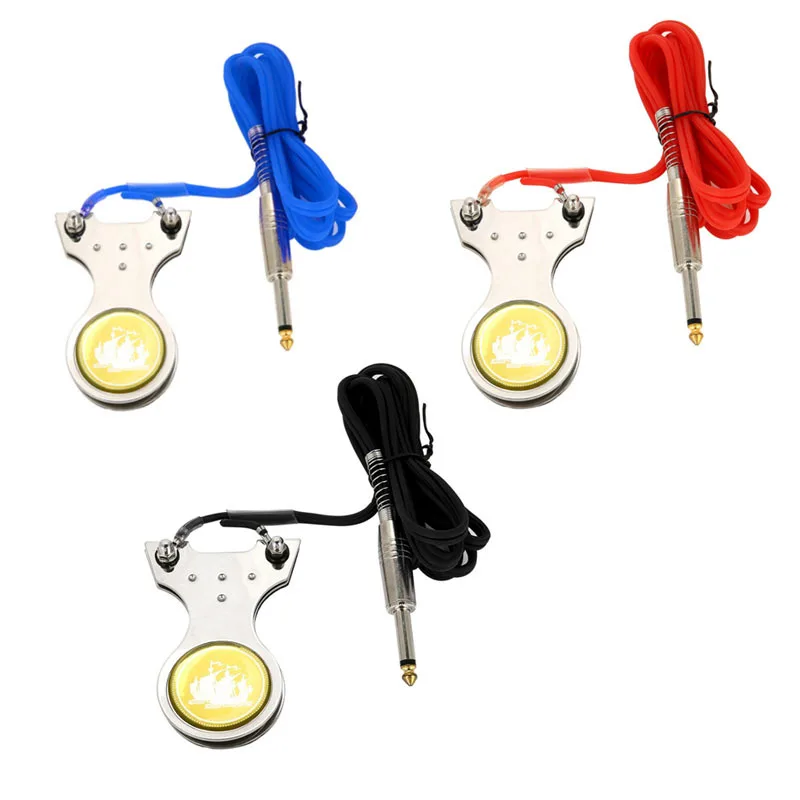 Professional Stainless Steel Tattoo Pedal Controller Foot Switch Tattoo Machine Gun Power Supply Temporary Transfer Equipment
