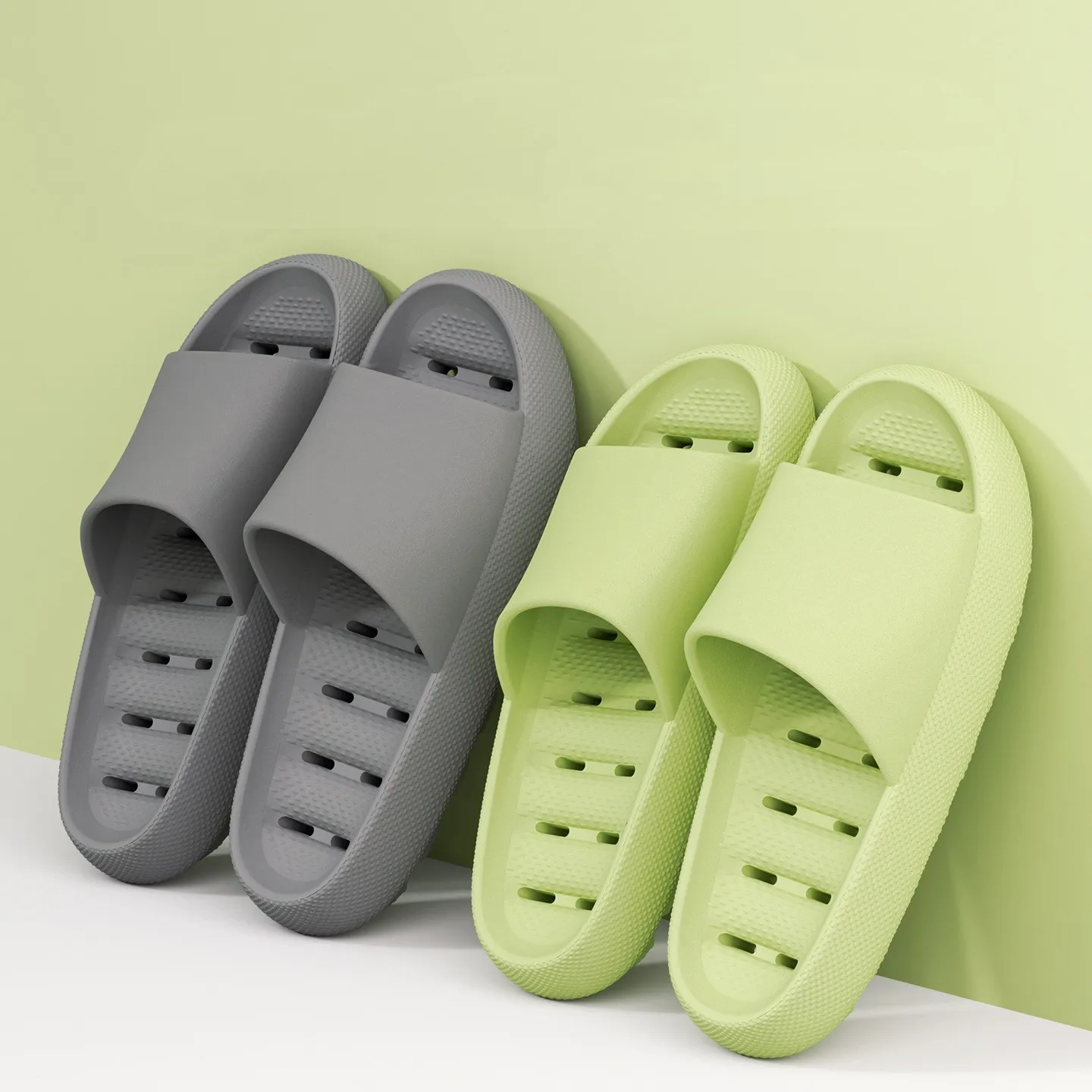 

Men Bathroom Slippers Women Thick Sole Shower Shoes Summer Breathable Home Flats Soft EVA Non-Slip Couples Quick-Drying Slippers