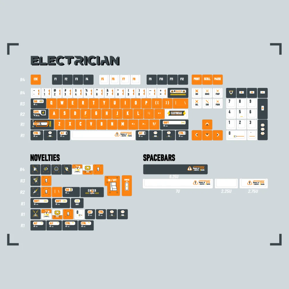 

Electrician Keycap Mechanical Keyboard 140 Keys Mecha Theme Cherry Profile PBT Sets DYE Sublimation Kits For Gateron Mx Switches