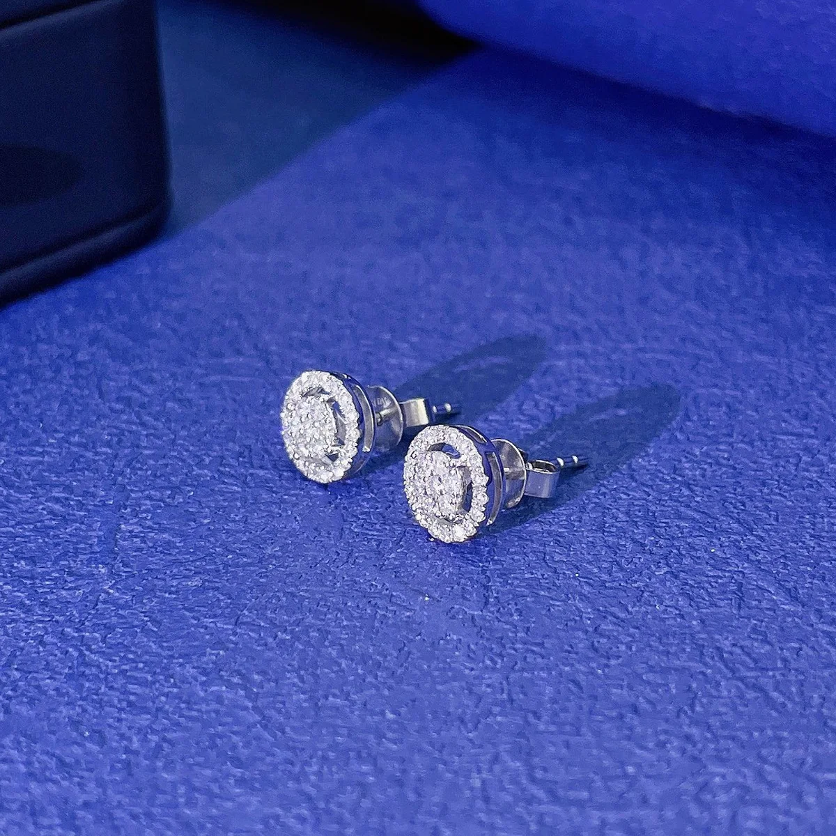 18K الذهب الأبيض مجموع 0.30ct مختبر نمت الماس وأقراط الكلاسيكية داينتي مختبر خلق أقراط الماس هدية عيد ميلاد للزوجة