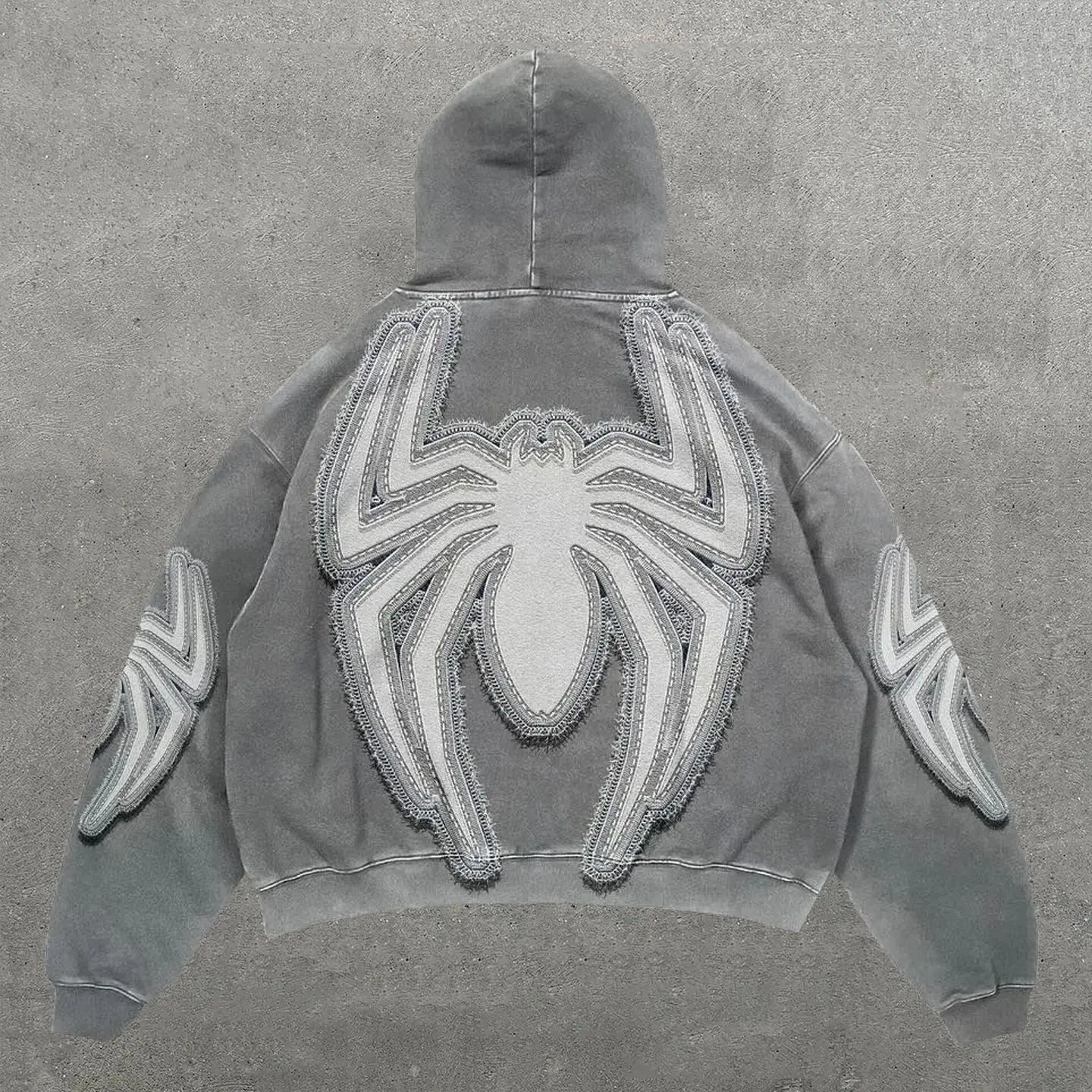 Homens Personalizados Spider Print Hoodie, Streetwear de grandes dimensões, Hoodies casuais, moletom, agasalho, Harajuku Y2k Top, Vestuário Vintage