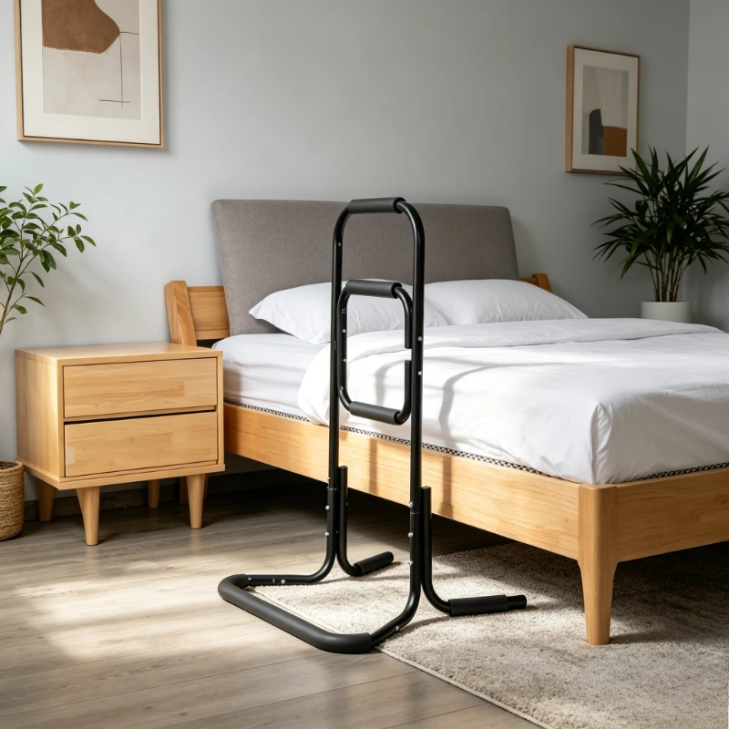 Elderly Bedside Assist Rail Bathroom & Sofa Safety Handle Anti-Fall Support Bar for Seniors Adjustable Height Foldable Aid