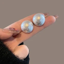 fashion Colorful Pearl Round Square Earrings For Women 2023 New Cool Style Big Earring Jewelry Wedding Gifts